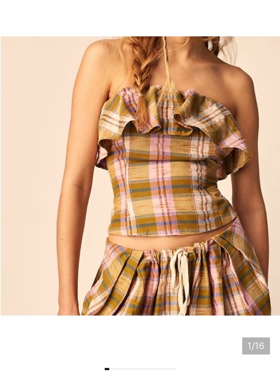 Free People Tops - Free People Endless Summer Whitely Tube Blouse Plaid NWT large